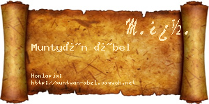 Muntyán Ábel névjegykártya